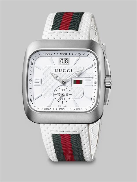 gucci watch white|Gucci watch white band.